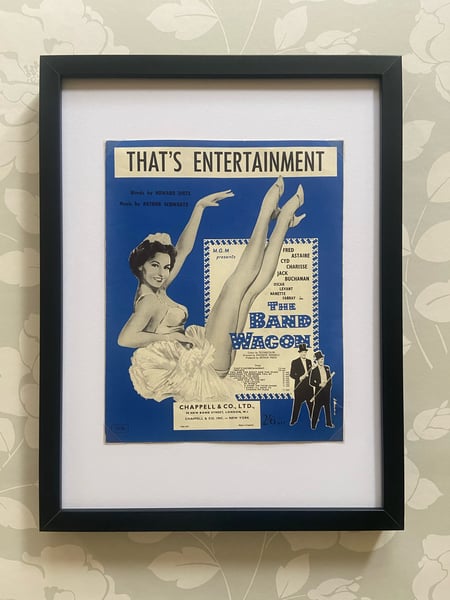Image of That's Entertainment from The Band Wagon, framed 1953 vintage sheet music