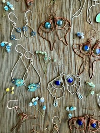 Image 5 of Large Spring Bouquet Earrings with Sapphire & Apatite