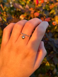 Image 1 of Mini heart charm ring 925ss