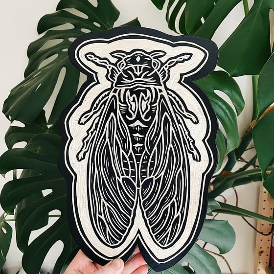 Image of Cicada Woodcut 