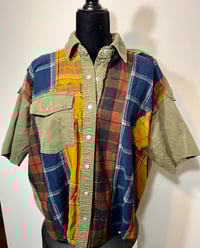 Image 2 of Patchwork Cropped Flannel