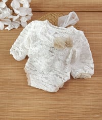 Image 1 of Newborn bodysuit for photoshoot | Elle | white lace