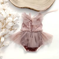 Image 3 of Newborn girls body-dress |Lucia | dusty pink