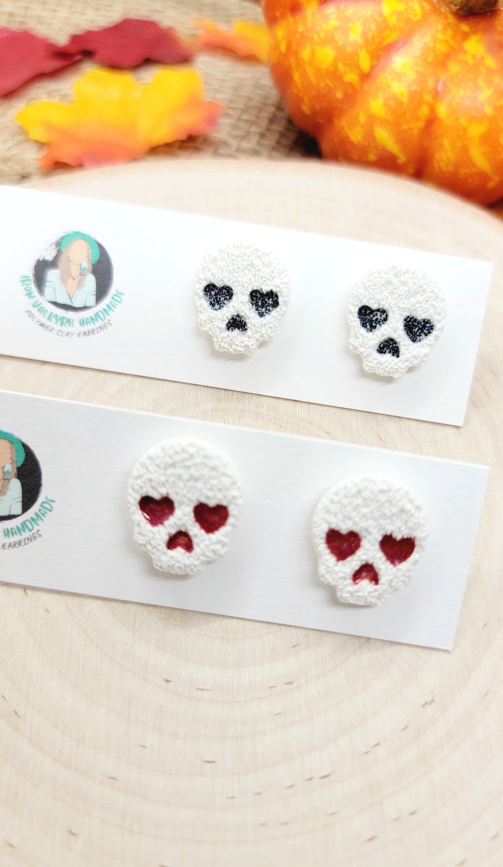 Image of Heart Eye Skull Studs