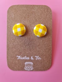 Image 3 of Gingham Fabric Studs