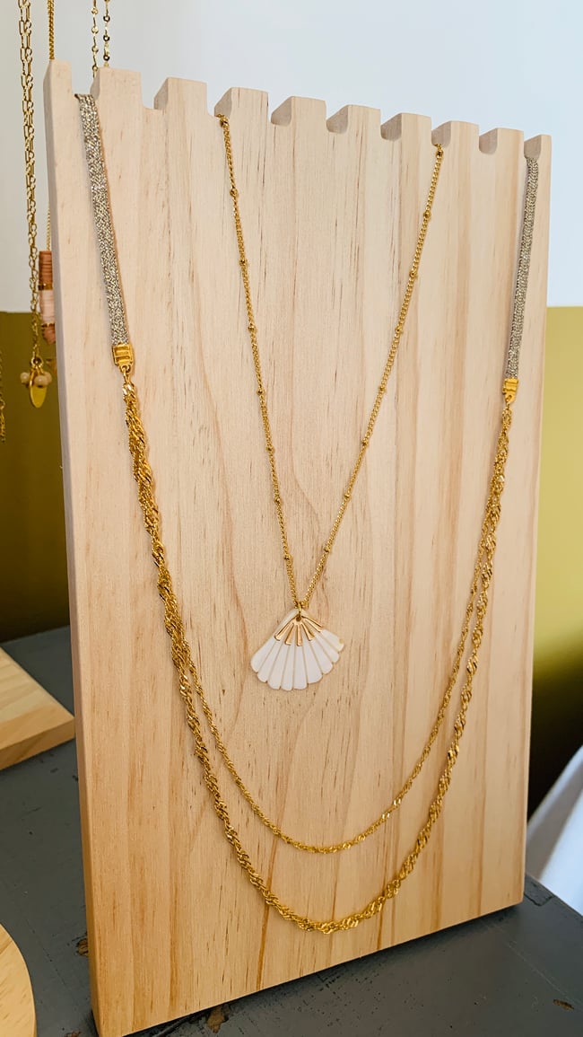 MIDNIGHT | Sautoir cordon irisé & chaînes acier inoxydable doré