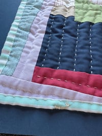Image 3 of Navy Blue - hand sewn wall quilt 
