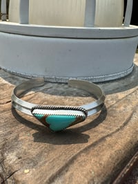 Image 5 of Ride the Sky Sterling Silver w/Kingman Turquoise Triangle Wire Cuff