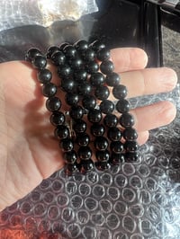 Image 2 of Black 8mm Obsidian Bracelet