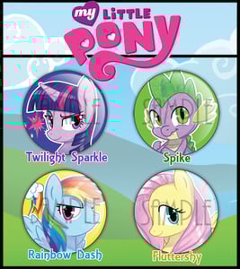 Image of PONY BUTTON BADGES 1