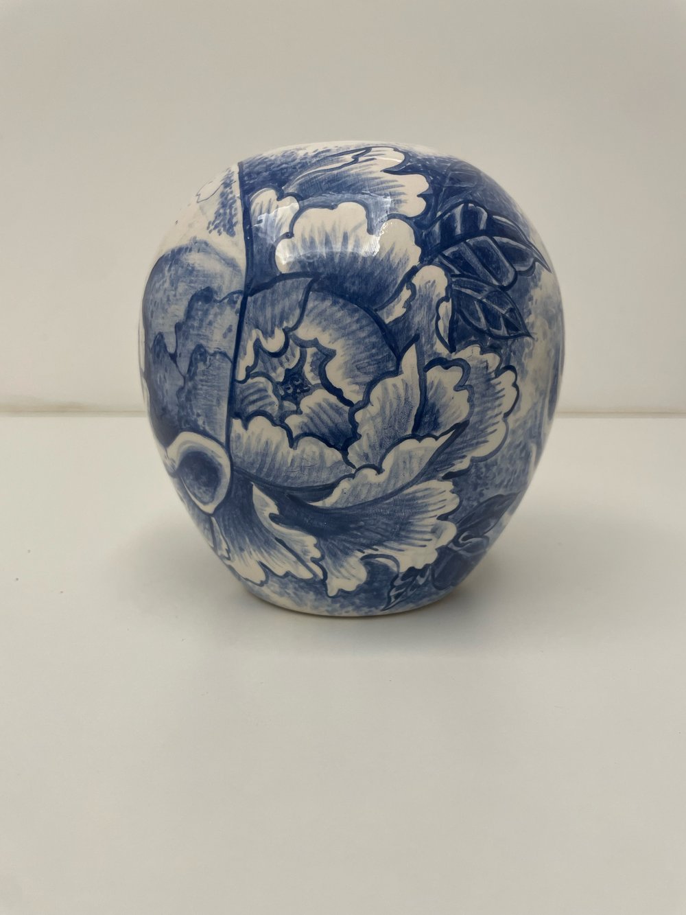 Skull-peonies-hoju ceramic 