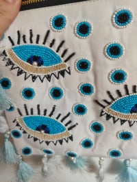 Image 9 of White Evil Eye protection Set- Bang and Headband