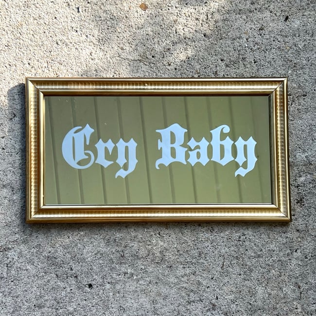 Crybaby Etched Framed Mirror