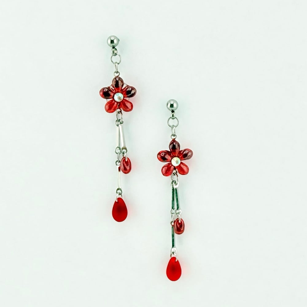 Image of Red Azalea Earrings