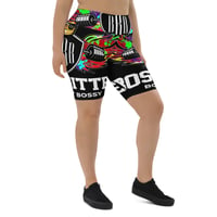 Image 2 of BOSSFITTED Black and Colorful Logo Biker Shorts