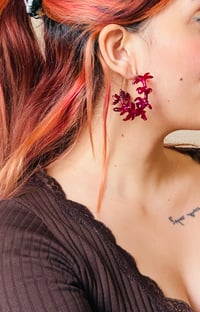 Image 5 of ♥️Burgundy Hyacinth Hoops♥️