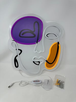 Image of  Happy Face Abstract LED Neon Light 14x16 -Free Shipping 