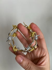 Image 5 of TWO TONE BARBED WIRE HOOPS 
