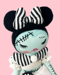 Image 3 of SMALL ZOMBIE ART DOLL DISNEY INSPIRED WITH REMOVABLE PIN 