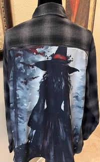 Vintage Black/Gray Flannel Witch