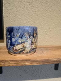 Image 7 of Silly Droopy Folk Art Cat Cup