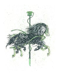 Carousel of Nightmares Scream Horse 11x14 Signed Art Print