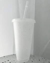 Image 1 of Blank Cold Cup Tumbler - Clear Glitter