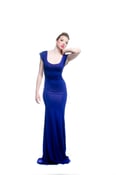 Image of Body Con Scoop Neck Maxi with Cap Sleeves