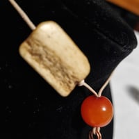 Image 3 of Copper Wire Wrapped Green Glass Necklace
