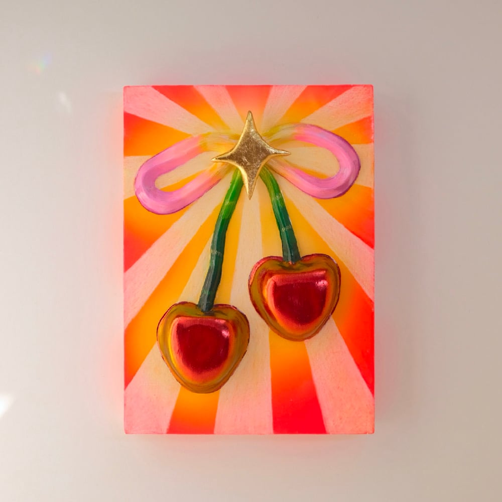 Image of 🍒 CHERRY ✧ Original 3D Mixed Media Painting