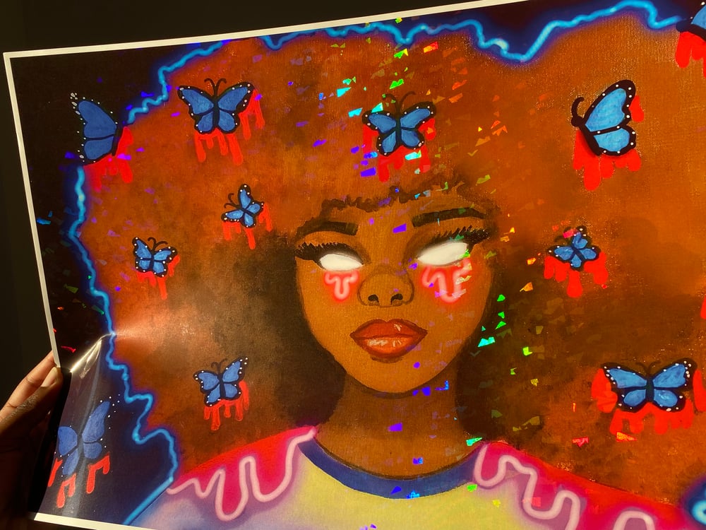 Image of Butterfly Drip Queen-Holographic Print