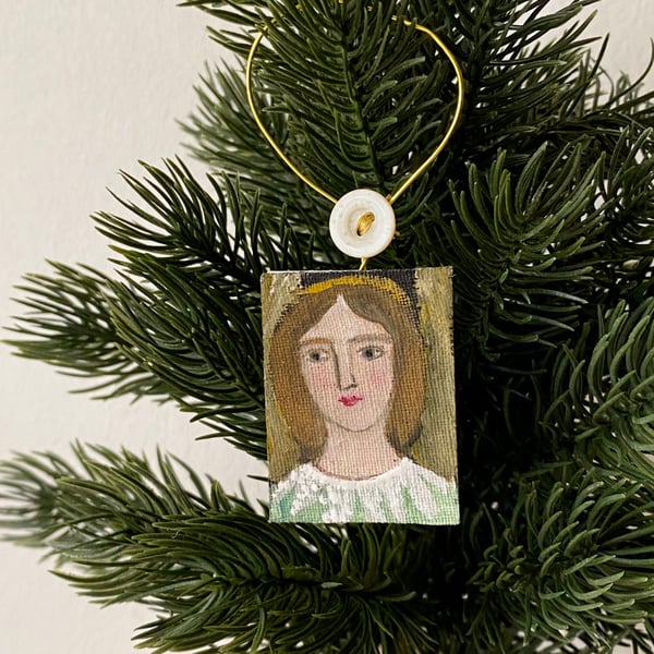 Image of Angel in green - miniature painting