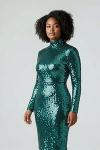 Image 2 of Oleg Cassini Sequin Dress Sz 10