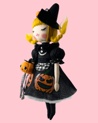 Image 4 of RESERVED FOR ALLISON MEDIUM ART DOLL PUMPKIN 🎃