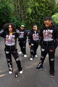 Image 5 of BLACK FADE FLAIR STACKED PANTS 