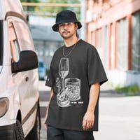 Image 2 of Oversized faded t-shirt cigar scotch wine
