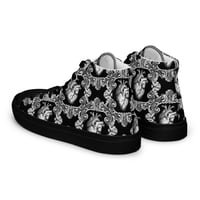 Image 6 of Antique Anatomical Heart Illustration Black/White Baroque Pattern Women’s High Top Canvas Shoes