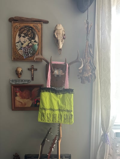 Image of Green Teeth Printed Tote Bag