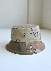 Image 4 of Reworked LÁ Reversible Bucket Hat Camo Beige Medium 23" 7 1/4