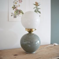 Image 3 of Lampe Ceramique mouchetée & Opaline