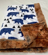 Image 1 of Baby Car Seat Blanket - Bears Minky - Custom Order Available