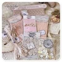 Image 5 of handmade fabric book full of vintage french lace samples