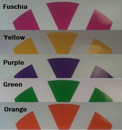 Image of Black/White/Blue/Fuschia/Yellow/Purple/Green/Orange Rear Badge Vinyl 