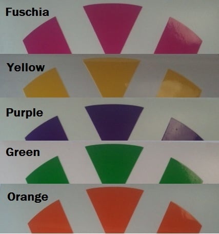 Image of Black/White/Blue/Fuschia/Yellow/Purple/Green/Orange Rear Badge Vinyl