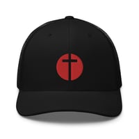 Image 2 of Faith Cross Emblem Rising Sun Trucker Cap