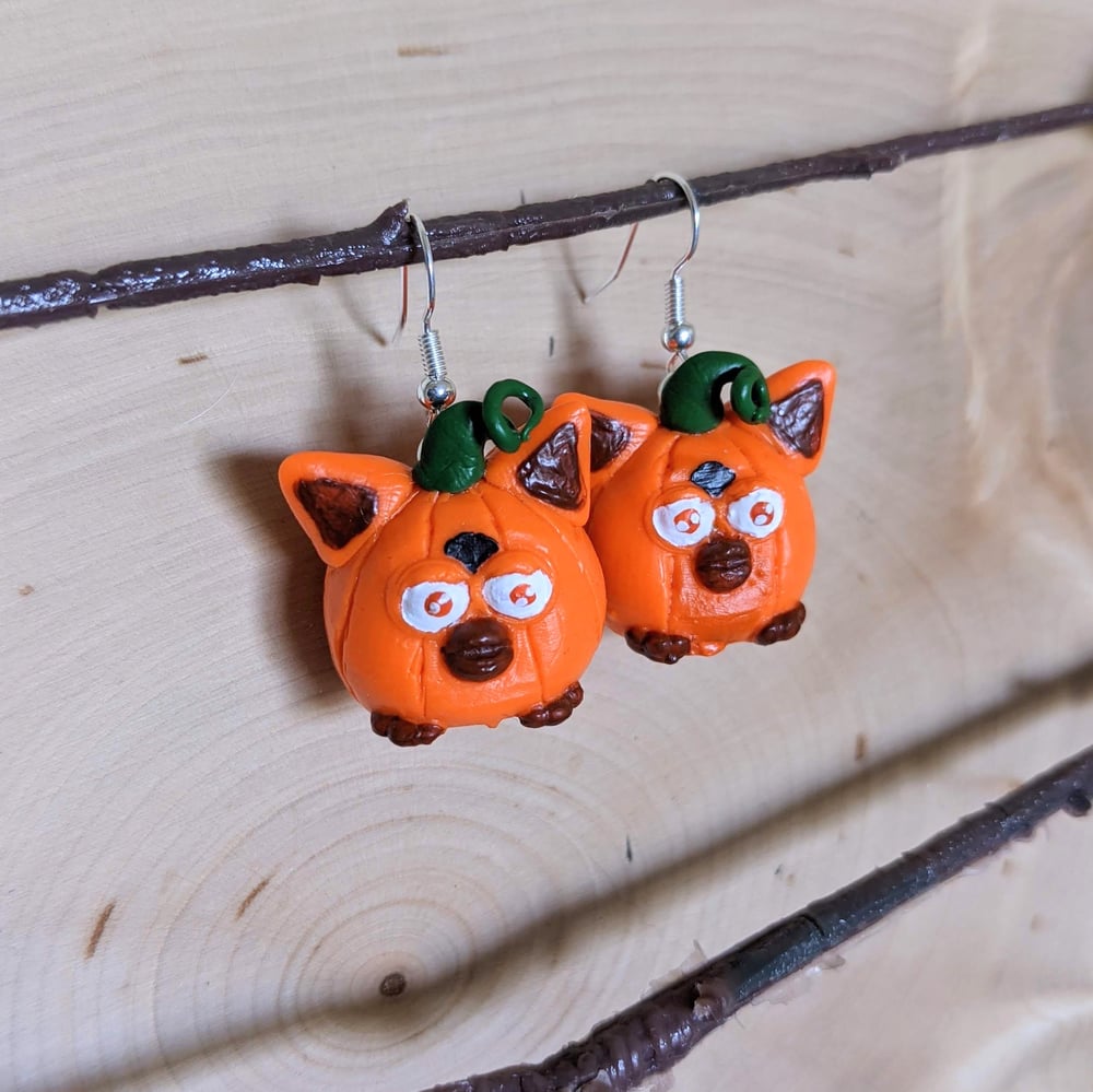 Image of Pumpkin Furby Earrings