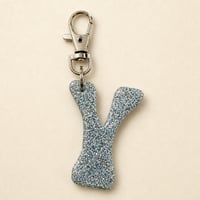 Image 6 of Light Blue Glow Letter Keychain • Personalized Resin Charm