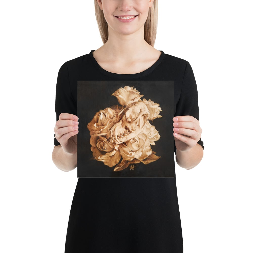 Photo Print: Fox Skull and Roses