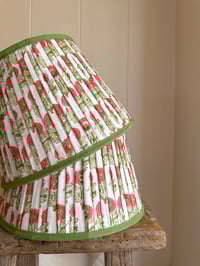 Pink & Green Pleated Lampshade