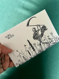 Postal Esqueleto segando